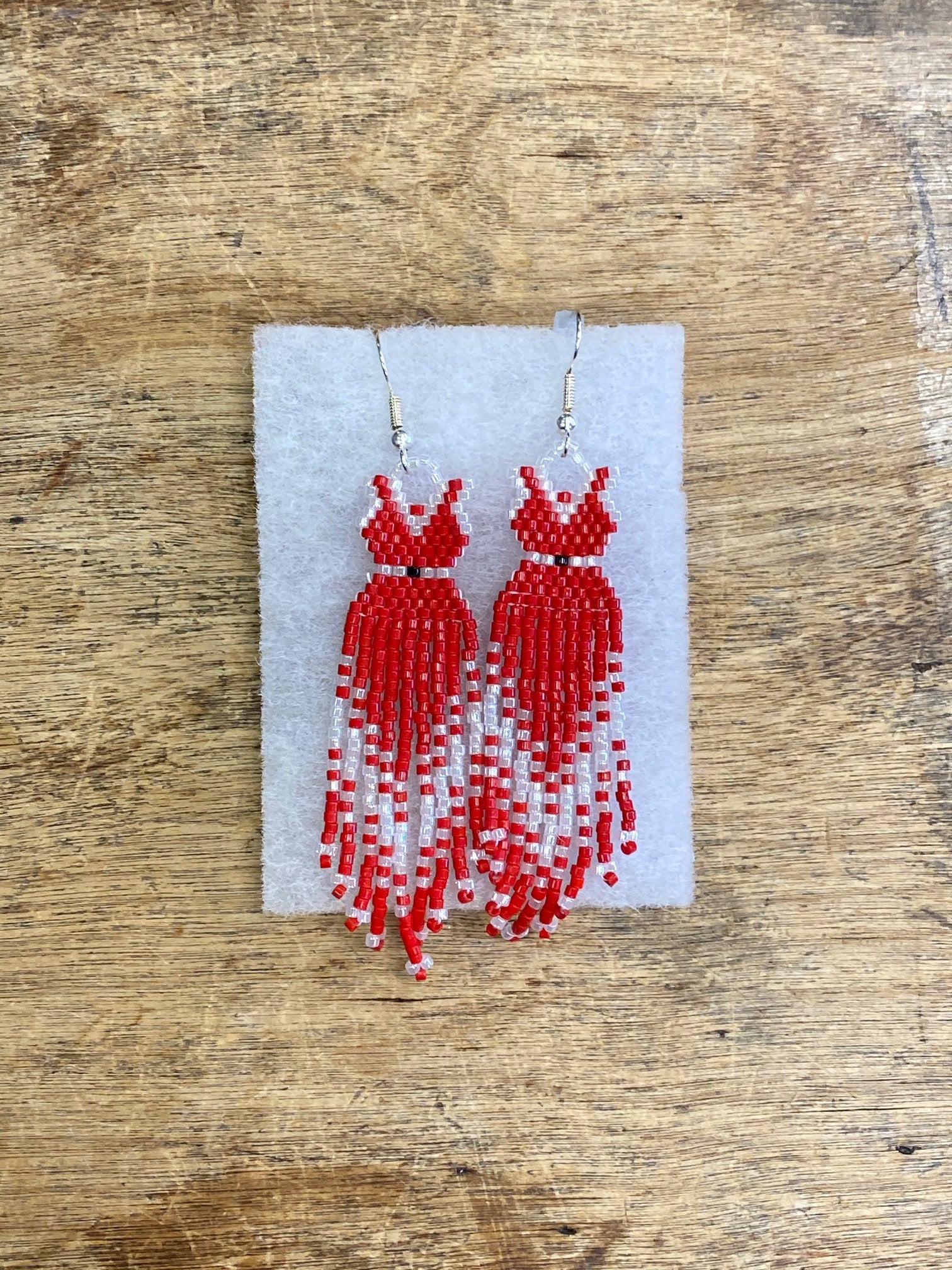 Beaded Earrings - ByKaren - Red Dress - Item 16525 Winnipeg Trading Post Beaded Earrings - ByKaren - Red Dress - Item 16525 Winnipeg Trading Post
