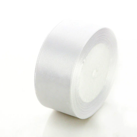 Buy white-01 Satin Ribbon - 25mm