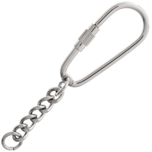 FND KeyChain Threaded Loop 18x40mm w/Chain NickelColor 5pcs - 1