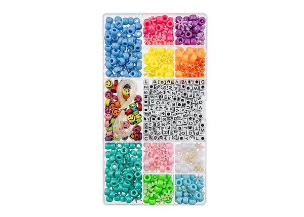 Bead Box - Plastic Assorted w/5m Elastic Cord Ap. 600pcs - 2