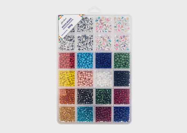 Bead Box - Glass 3mm/Plastic 4x7mm Assorted 280g - 1