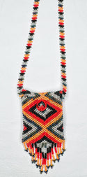 Square Beaded Pouch Necklace 30cm - 10