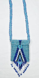 Square Beaded Pouch Necklace 30cm - 13