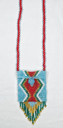 Square Beaded Pouch Necklace 30cm - 20