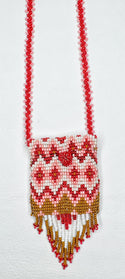 Square Beaded Pouch Necklace 30cm - 28