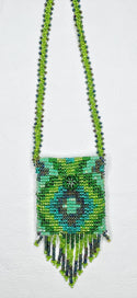 Square Beaded Pouch Necklace 30cm - 30