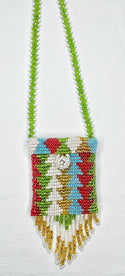 Square Beaded Pouch Necklace 30cm - 32