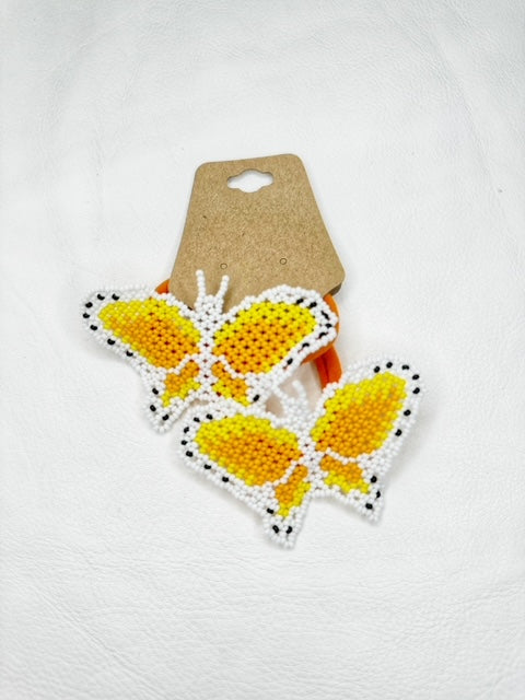 Buy 17682-yellow Beaded Butterfly Hair Tie Set