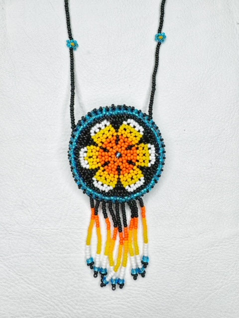 Round Beaded Pouch Necklace