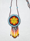 Round Beaded Pouch Necklace - 4