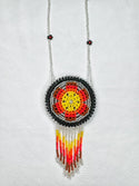 Round Beaded Pouch Necklace - 8