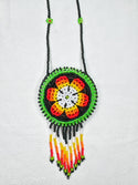 Round Beaded Pouch Necklace - 9