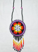 Round Beaded Pouch Necklace - 10
