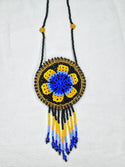 Round Beaded Pouch Necklace - 11