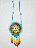 Round Beaded Pouch Necklace - 14