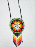 Round Beaded Pouch Necklace - 15