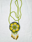 Round Beaded Pouch Necklace - 17