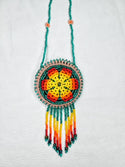 Round Beaded Pouch Necklace - 20