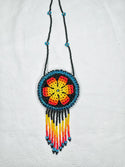 Round Beaded Pouch Necklace - 23