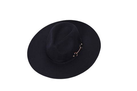Buy black Fedora Style Hat with Wide Brim - In-Store Pickup Only.