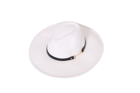 Buy white Fedora Style Hat with Wide Brim - In-Store Pickup Only.
