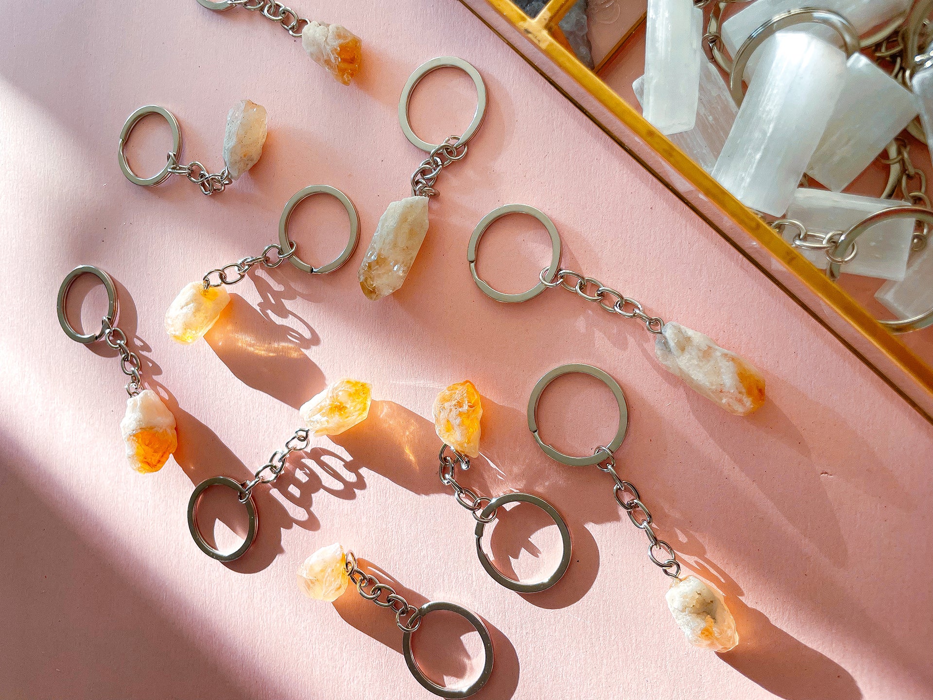 Raw Crystal Keychain