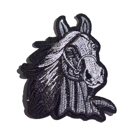 Patch - Horse head Black and White