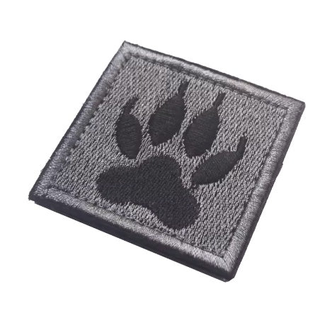 Patch - Reflective Paw Black on Gray