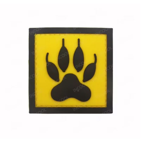 Patch - Reflective Paw Black on yellow