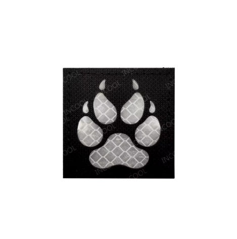 Patch - Reflective Paw Silver on Black