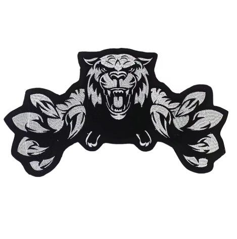 Patch - Tiger Pounce Black and White - Large