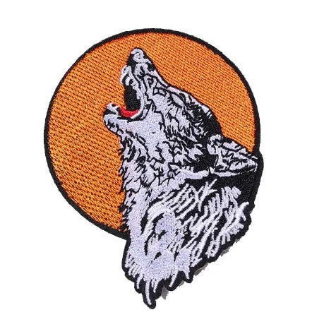 Patch - Wolf Howl Orange Moon
