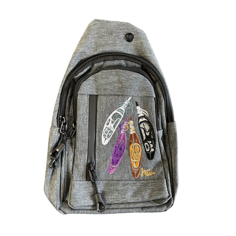 Buy eagle-feather Sling Bag with Embroidered Designs