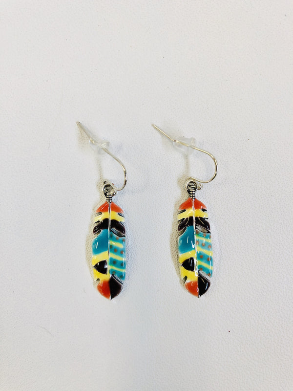 Feather Design Earrings - 1