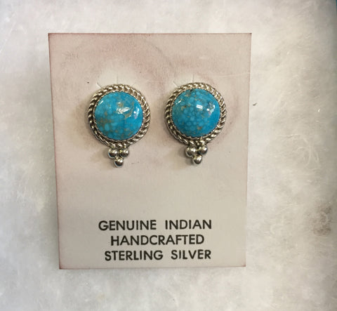 Sterling Silver Earrings - Kingman Turquoise