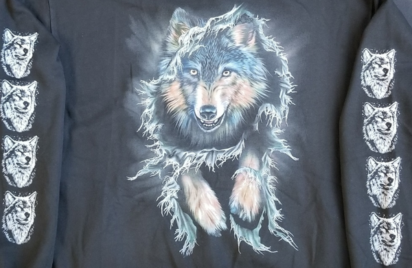 Hoodie Sweatshirt - Wolf - 1