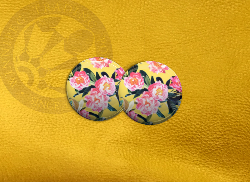 ECAB FL - Flowers Pink on Pale Yellow