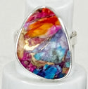 Pink Oyster Turquoise Sterling Silver Ring Size 7 - 1