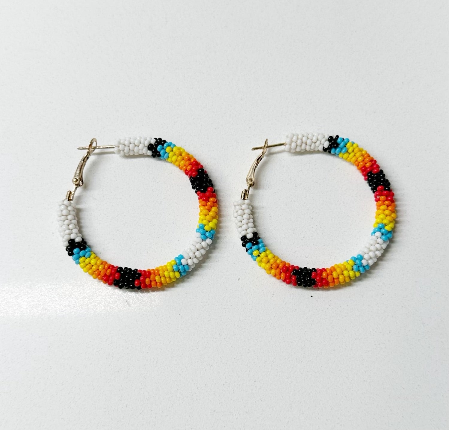 2" Beaded Hoop Earrings