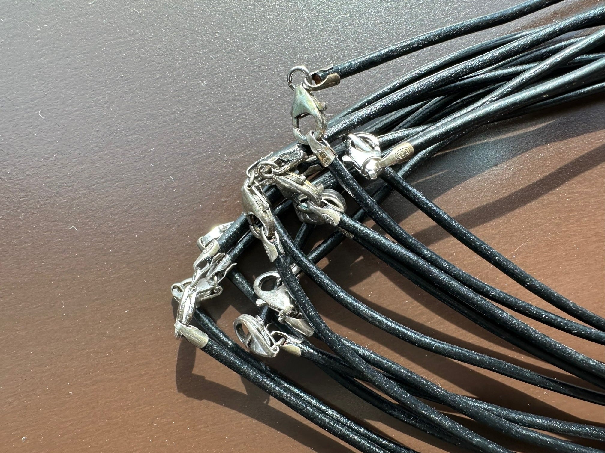 Leather Cord with Sterling Silver Clasp