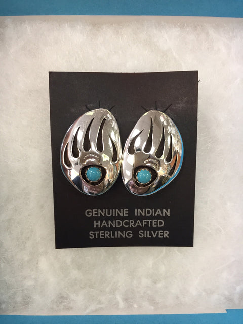 Sterling Silver Earrings - Bear Claw Turquoise