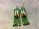 Beaded Earrings - Feather Fringe - 1