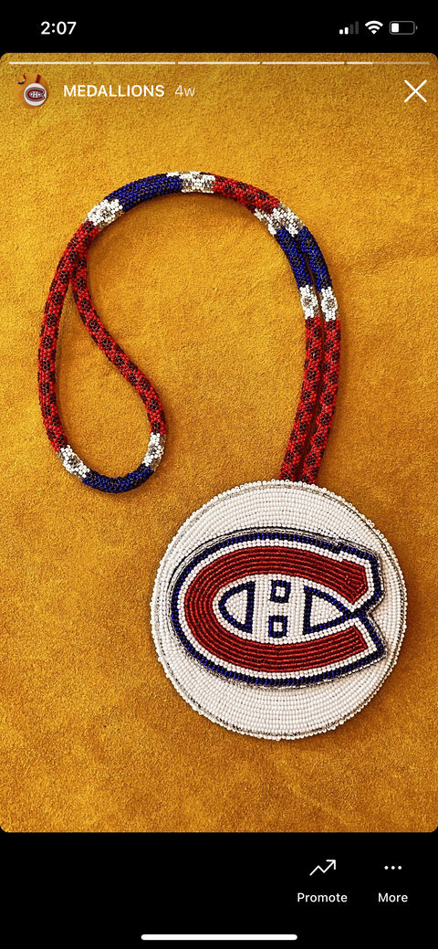 Montreal Canadiens Beaded Lanyard Keychain