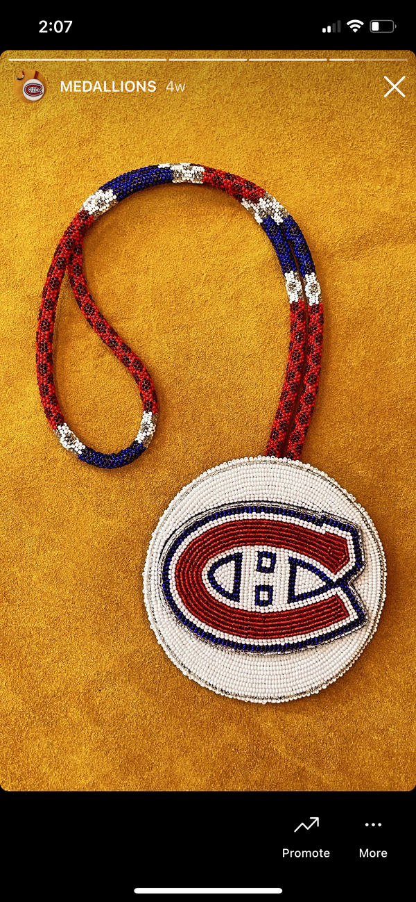 Montreal Canadiens Beaded Lanyard Keychain - 1