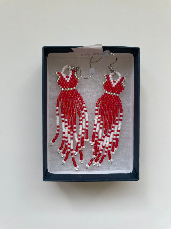 Beaded Earrings - Red Dress #3 - 1