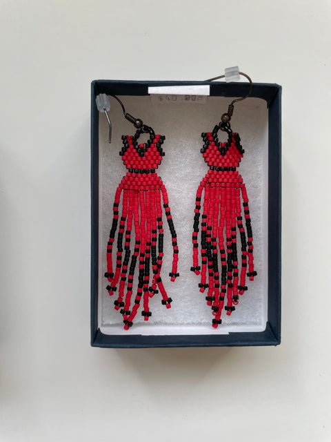 Beaded Earrings - Red Dress #2