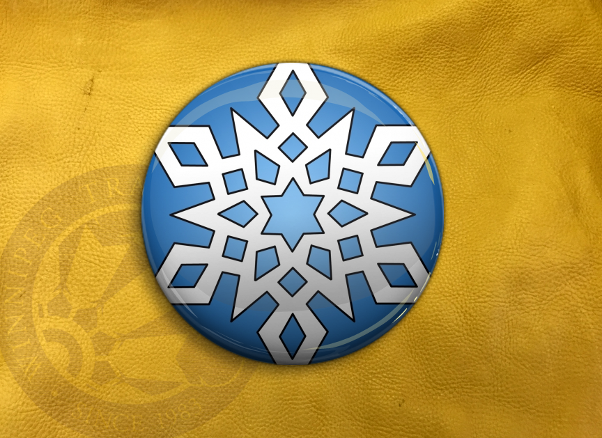 ECAB WT Snowflake White on Blue