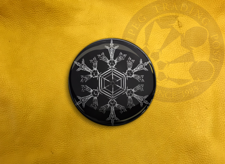 ECAB WT Snowflk White on Black